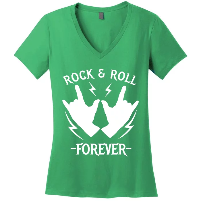 Rock And Roll Forever Women's V-Neck T-Shirt