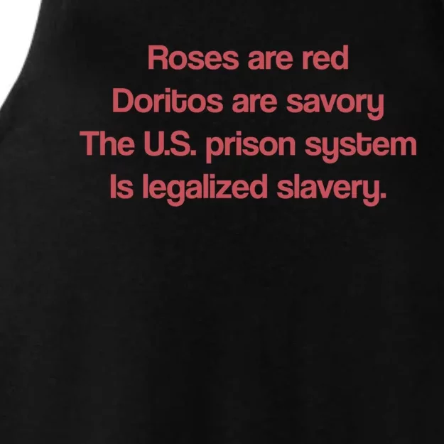 Roses Are Red Doritos Are Savory The U.S. Prison System Is Legalized Slavery Ladies Tri-Blend Wicking Tank