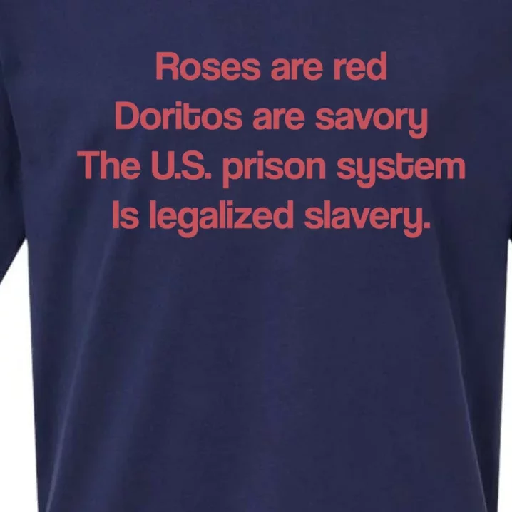 Roses Are Red Doritos Are Savory The U.S. Prison System Is Legalized Slavery Sueded Cloud Jersey T-Shirt