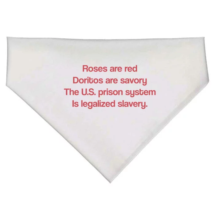 Roses Are Red Doritos Are Savory The U.S. Prison System Is Legalized Slavery USA-Made Doggie Bandana