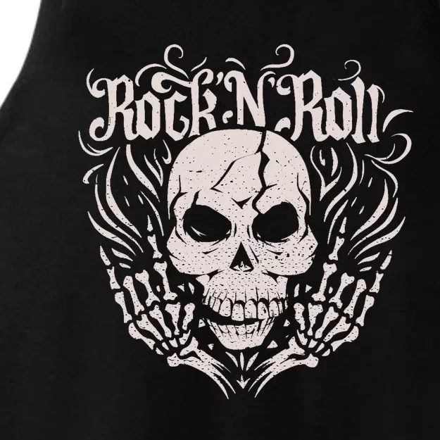 Rock And Roll Skeleton Hand Ladies Tri-Blend Wicking Tank