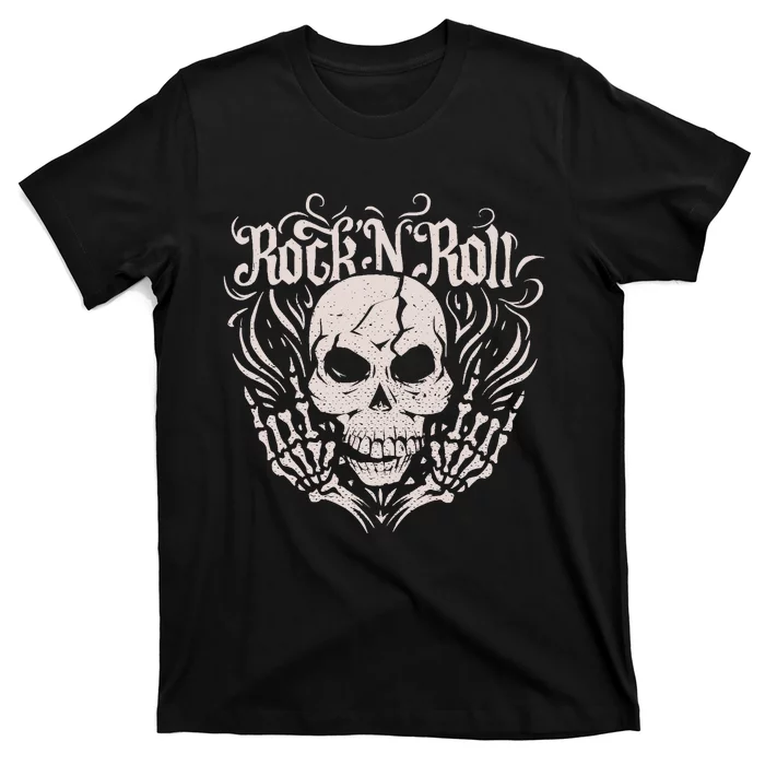 Rock And Roll Skeleton Hand T-Shirt