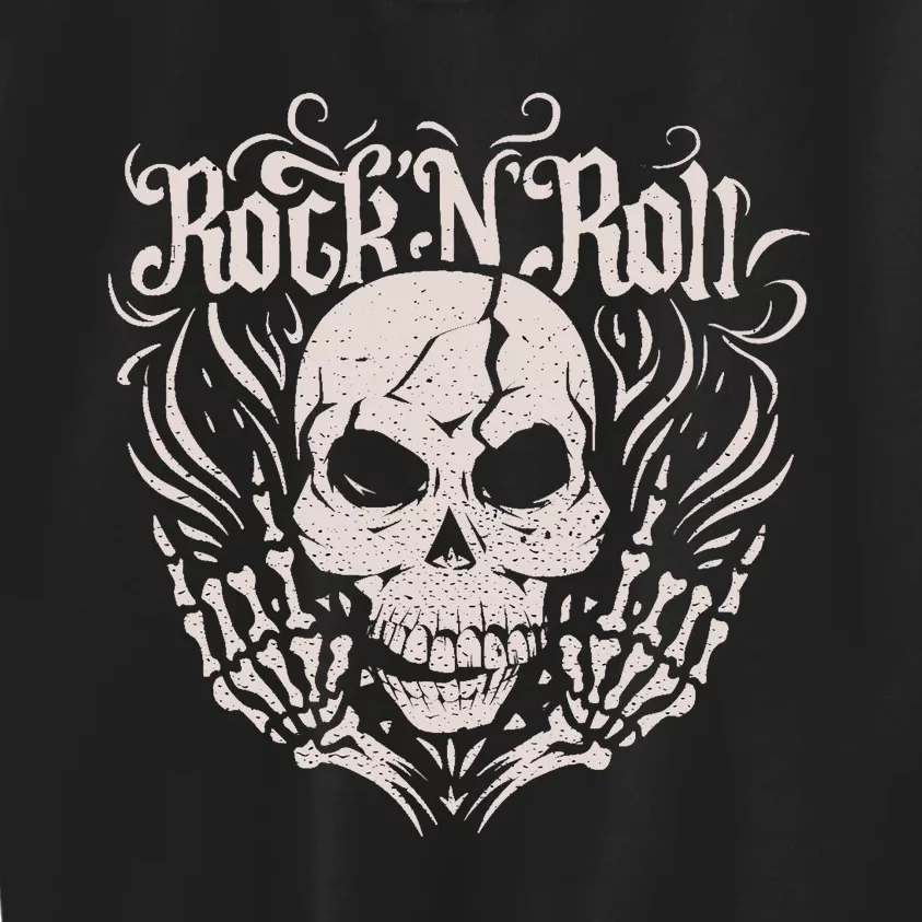 Rock And Roll Skeleton Hand Kids Sweatshirt