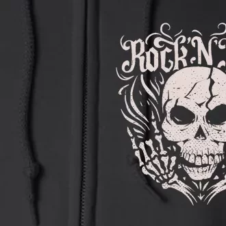 Rock And Roll Skeleton Hand Full Zip Hoodie