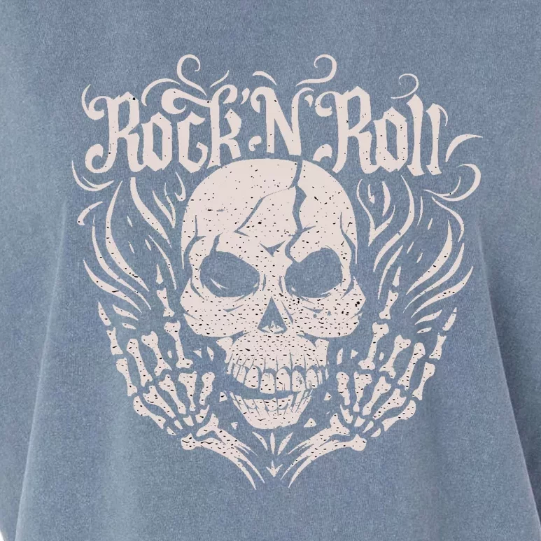 Rock And Roll Skeleton Hand Garment-Dyed Women's Muscle Tee