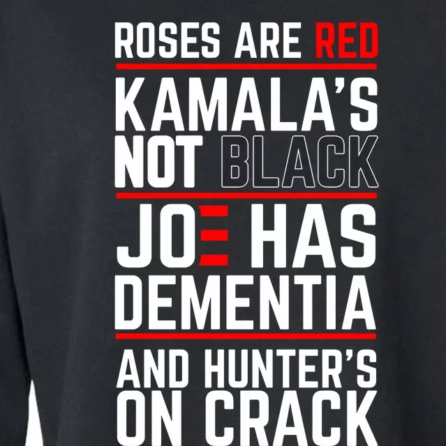 Roses Are Red Kamalas Not Black Joe Has Dementia And Hunters On Crack Cropped Pullover Crew