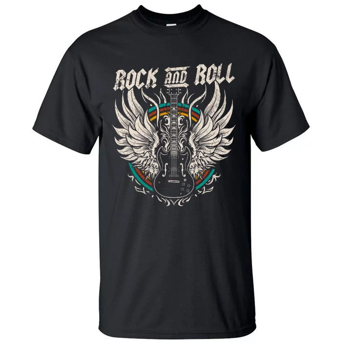 Rock And Roll Guitar Vintage Rock Music Tall T-Shirt