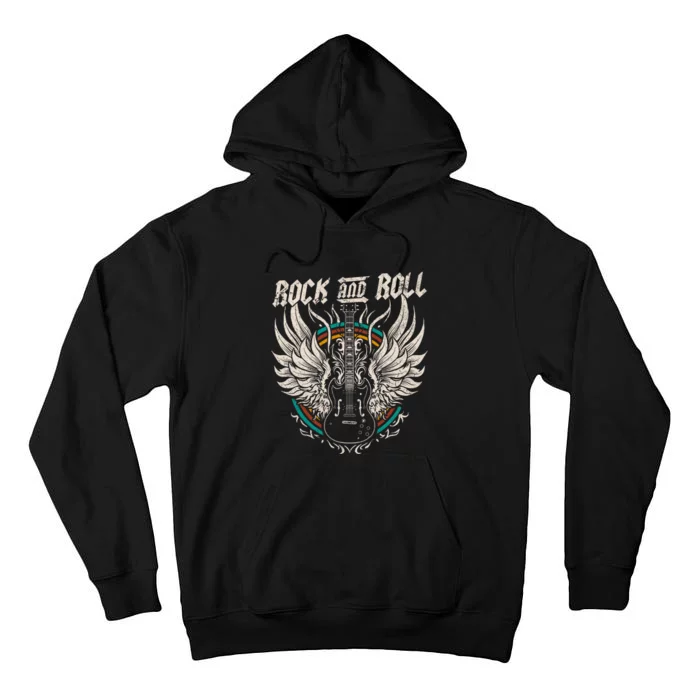 Rock And Roll Guitar Vintage Rock Music Tall Hoodie