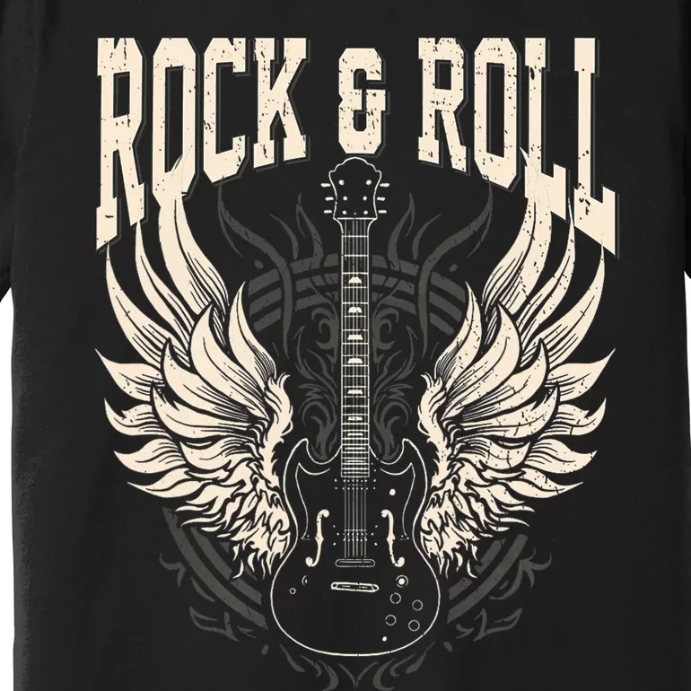 Rock And Roll Lover Gifts Cool Electric Guitar Concert Band Premium T-Shirt