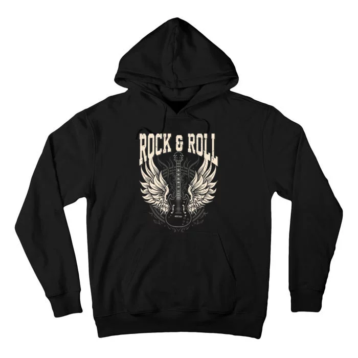 Rock And Roll Lover Gifts Cool Electric Guitar Concert Band Tall Hoodie