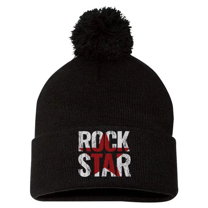 Rock And Roll Star Pom Pom 12in Knit Beanie