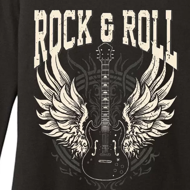 Rock And Roll Lover Gifts Cool Electric Guitar Concert Band Womens CVC Long Sleeve Shirt