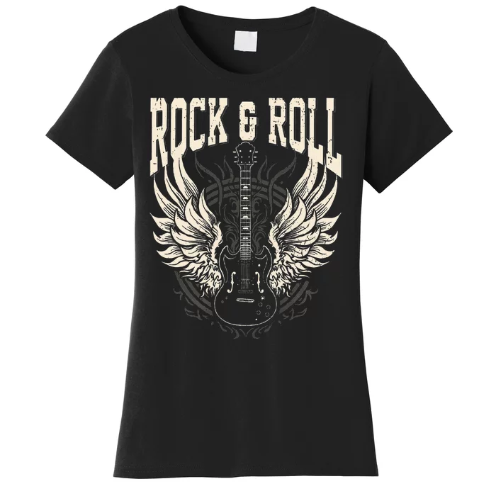 Rock And Roll Lover Gifts Cool Electric Guitar Concert Band Women's T-Shirt