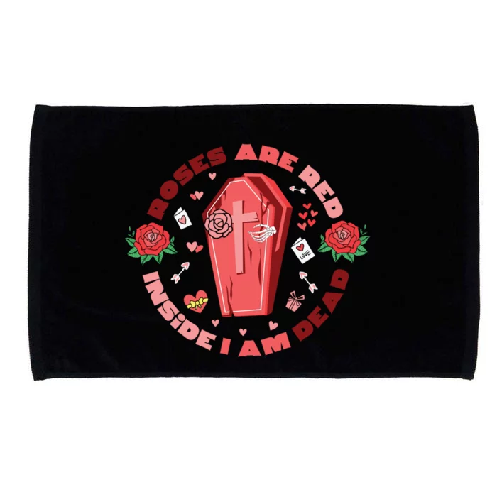 Roses Are Red Inside Im Dead Funny Skeleton Coffin Dark Cool Gift Microfiber Hand Towel