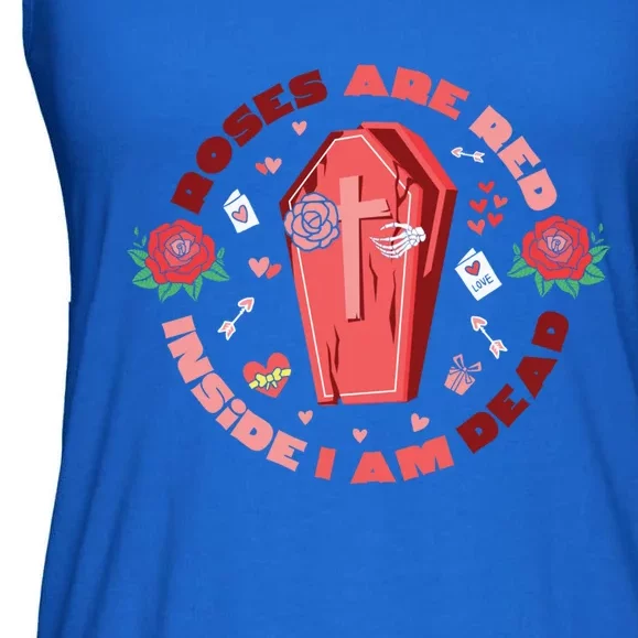 Roses Are Red Inside Im Dead Funny Skeleton Coffin Dark Cool Gift Ladies Essential Flowy Tank