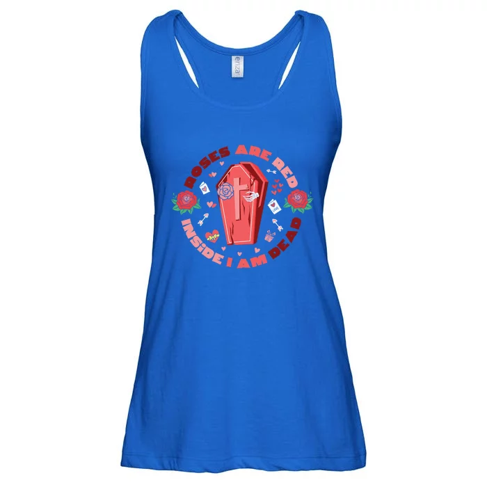 Roses Are Red Inside Im Dead Funny Skeleton Coffin Dark Cool Gift Ladies Essential Flowy Tank