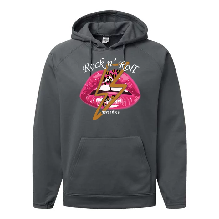 Rock And Roll Never Dies Lips Performance Fleece Hoodie