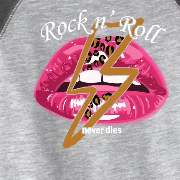 Rock And Roll Never Dies Lips Toddler Fine Jersey T-Shirt