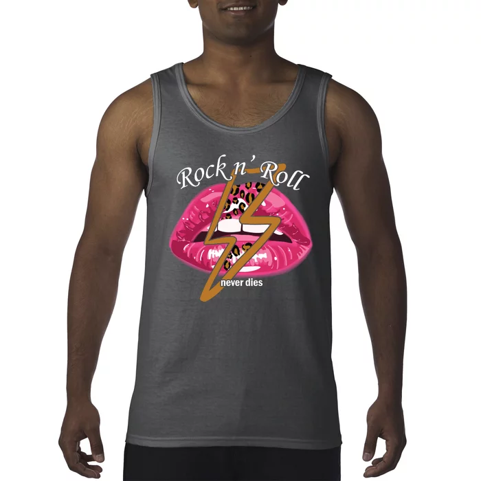 Rock And Roll Never Dies Lips Tank Top