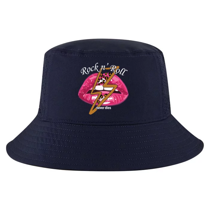 Rock And Roll Never Dies Lips Cool Comfort Performance Bucket Hat