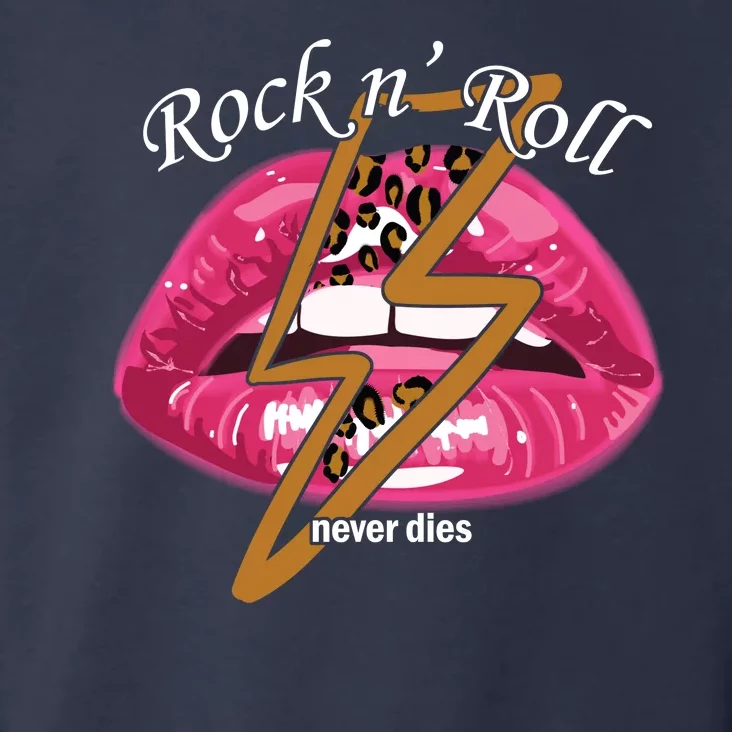 Rock And Roll Never Dies Lips Toddler Hoodie