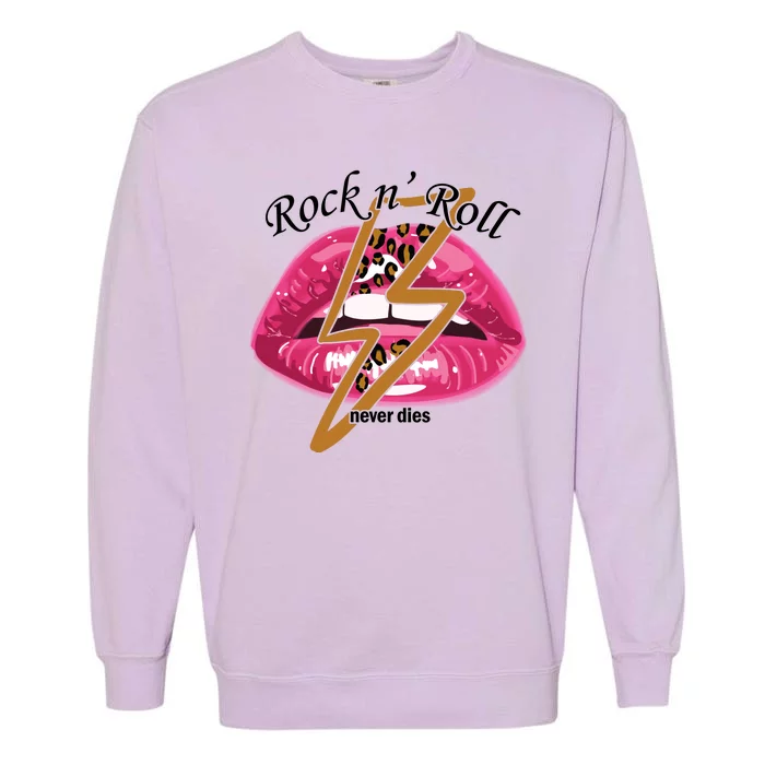 Rock And Roll Never Dies Lips Garment-Dyed Sweatshirt