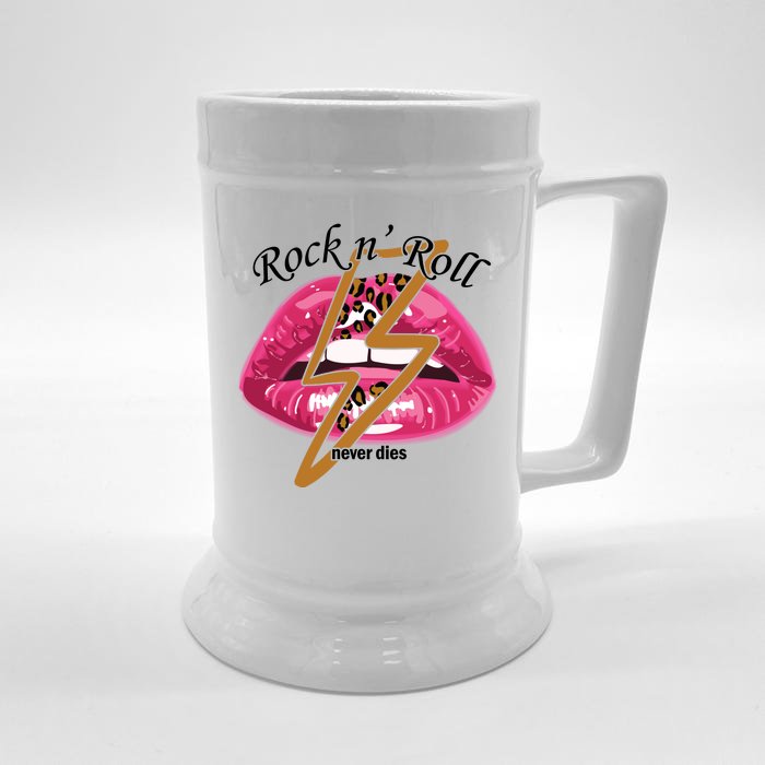 Rock And Roll Never Dies Lips Front & Back Beer Stein