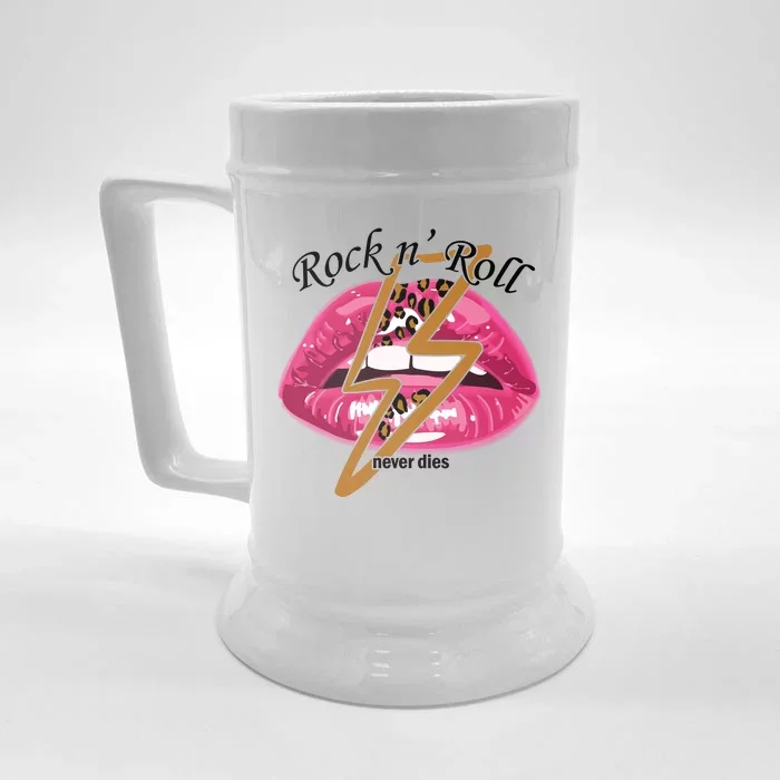 Rock And Roll Never Dies Lips Front & Back Beer Stein