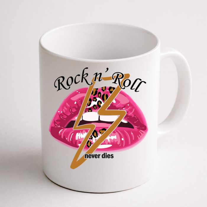 Rock And Roll Never Dies Lips Front & Back Coffee Mug