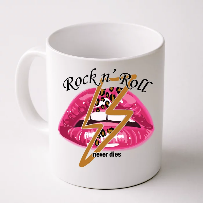 Rock And Roll Never Dies Lips Front & Back Coffee Mug