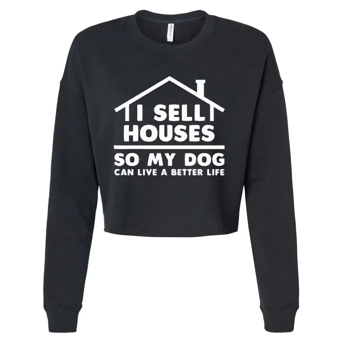 Realtor Art Real Estate House Lovers Cropped Pullover Crew