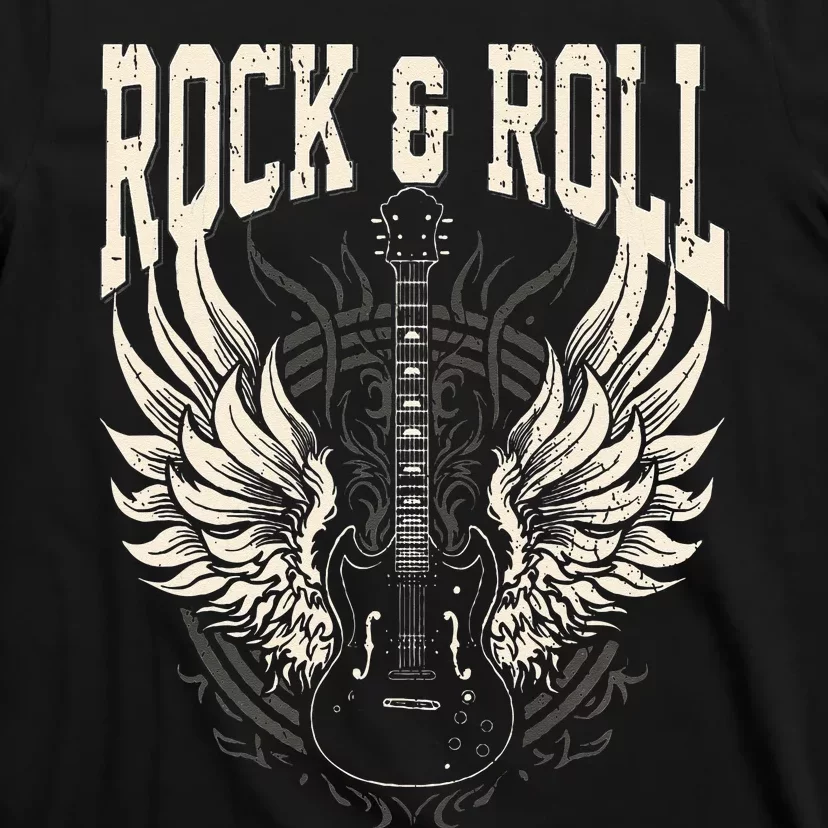 Rock And Roll Lover Gifts Cool Electric Guitar Concert Band T-Shirt