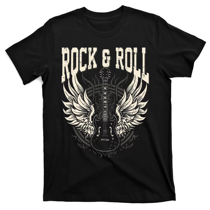 Rock And Roll Lover Gifts Cool Electric Guitar Concert Band T-Shirt