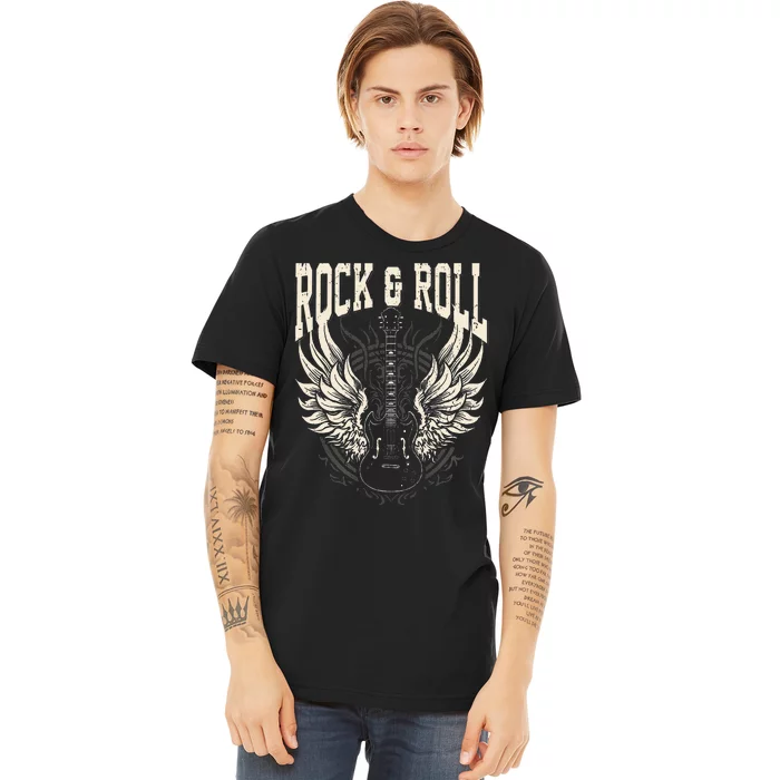 Rock And Roll Lover Gifts Cool Electric Guitar Concert Band Premium T-Shirt