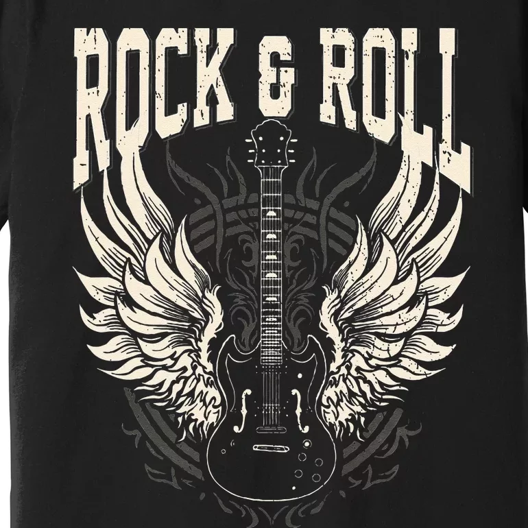 Rock And Roll Lover Gifts Cool Electric Guitar Concert Band Premium T-Shirt