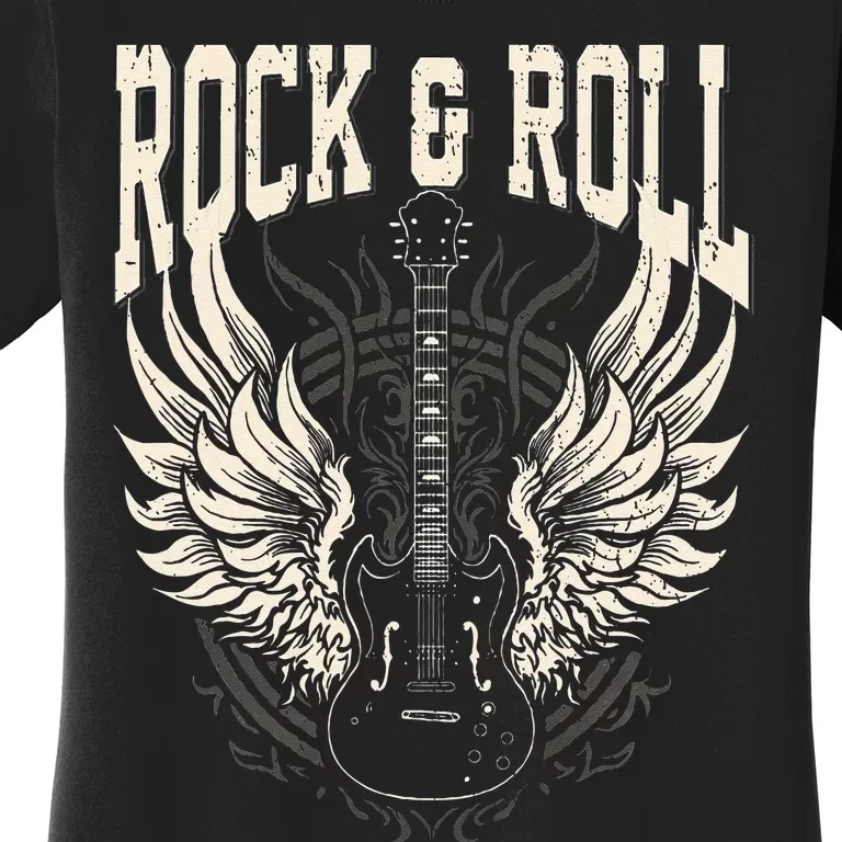 Rock And Roll Lover Gifts Cool Electric Guitar Concert Band Women's T-Shirt