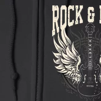 Rock And Roll Lover Gifts Cool Electric Guitar Concert Band Full Zip Hoodie