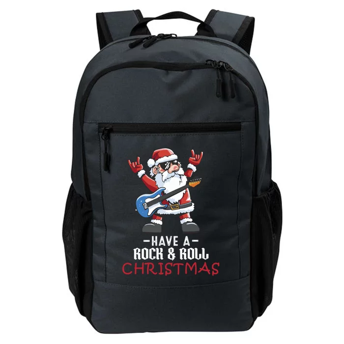 Rock And Roll Guitar Santa Christmas Rock Music Lover Funny Gift Daily Commute Backpack