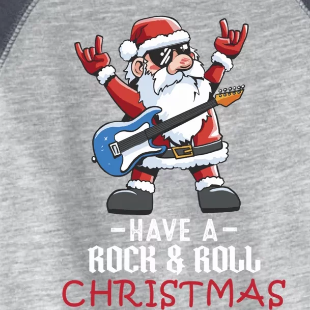 Rock And Roll Guitar Santa Christmas Rock Music Lover Funny Gift Toddler Fine Jersey T-Shirt