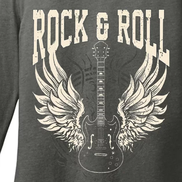 Rock And Roll Lover Gifts Cool Electric Guitar Concert Band Womens CVC Long Sleeve Shirt