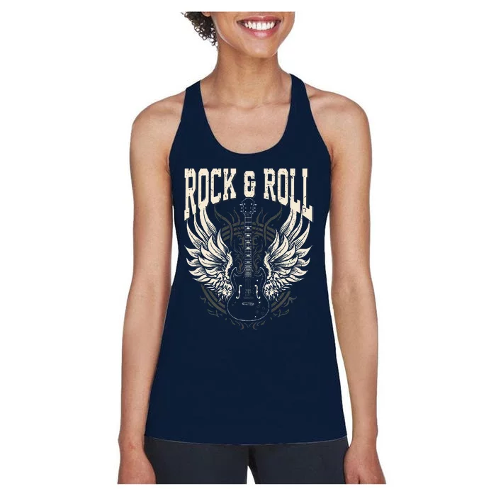 Rock And Roll Lover Gifts Cool Electric Guitar Concert Band Women's Racerback Tank