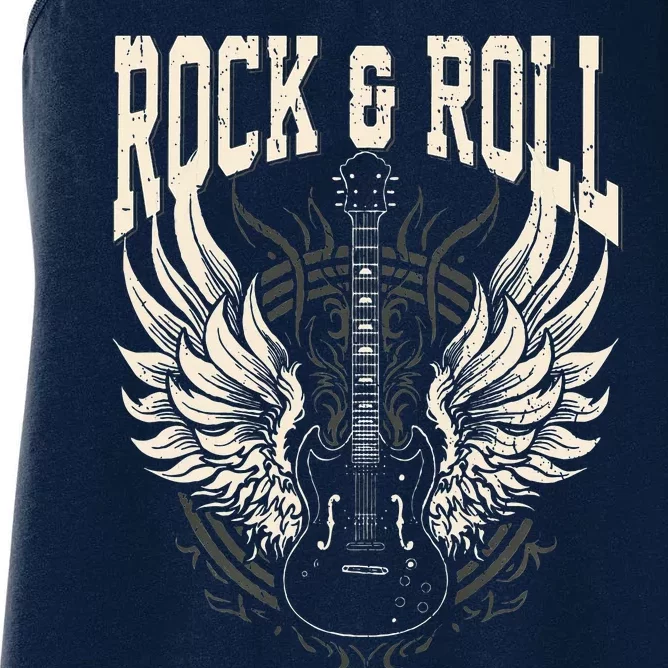 Rock And Roll Lover Gifts Cool Electric Guitar Concert Band Women's Racerback Tank