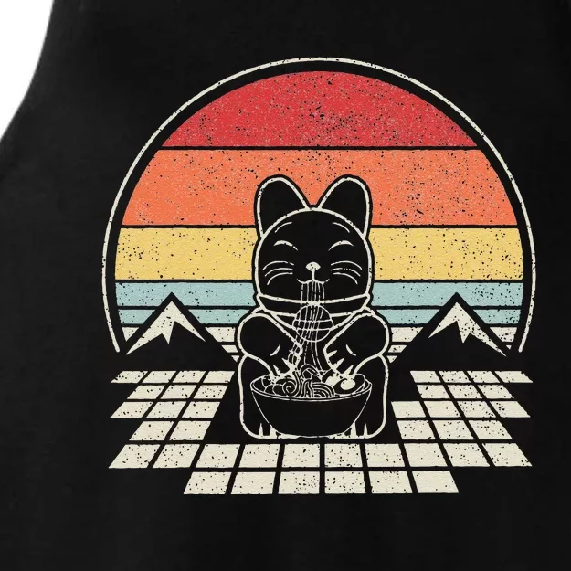 Retro Anime Ra Cat Japanese Noodles Aesthetic Kawaii Ladies Tri-Blend Wicking Tank