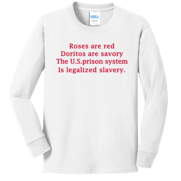 Roses Are Red Doritos Are Savory The U.S. Prison Kids Long Sleeve Shirt