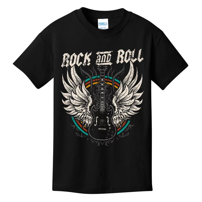 Rock And Roll Guitar Vintage Rock Music Kids T-Shirt