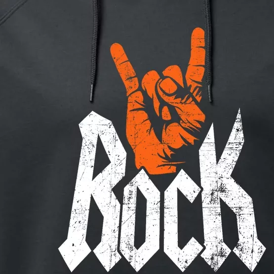 Rock And Roll Rock Music Rock Music Lover Performance Fleece Hoodie