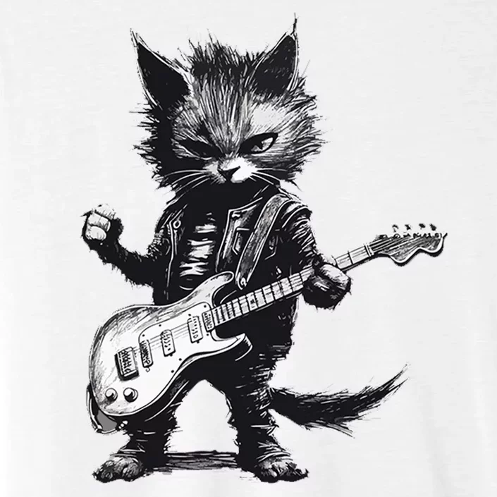 Rock And Roll Cat Guitar ChromaSoft Performance T-Shirt