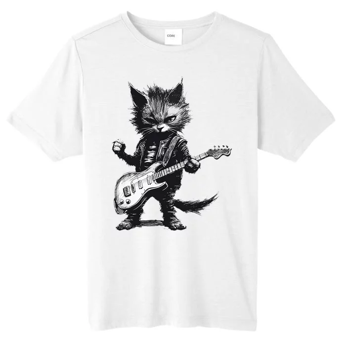 Rock And Roll Cat Guitar ChromaSoft Performance T-Shirt