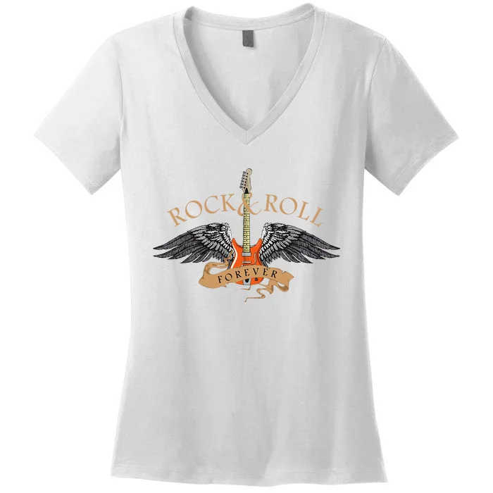 Rock And Roll Forever Women's V-Neck T-Shirt