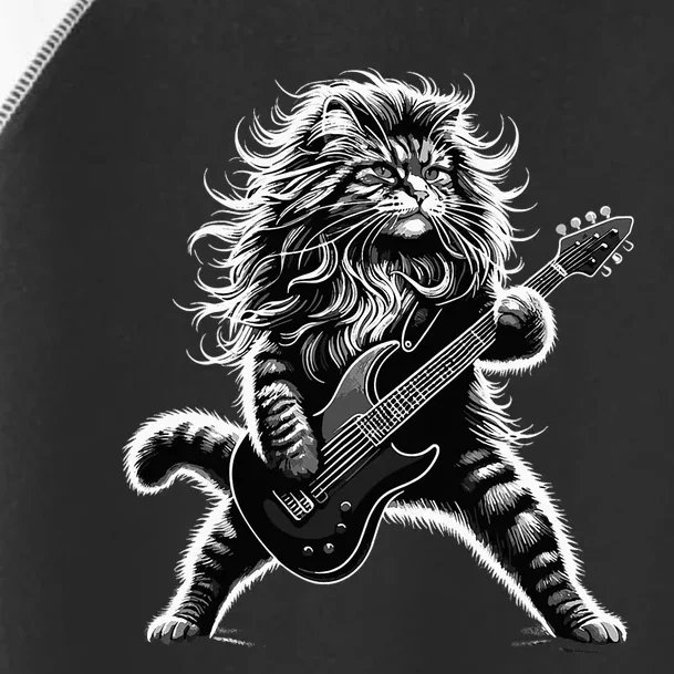 Rock And Roll Cat Playing Guitar Toddler Fine Jersey T-Shirt